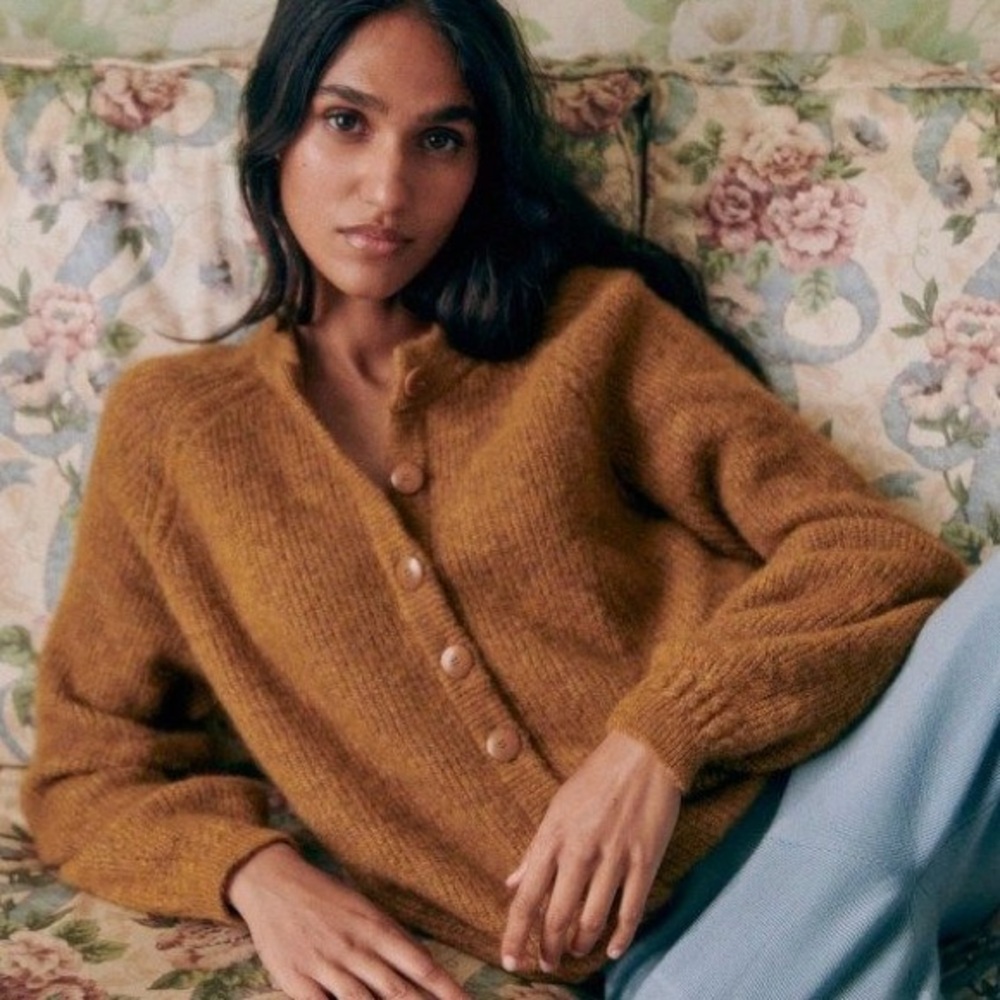 Sezane and Les Composantes Limited Edition Othello Cardigan in Cinnamon (XXS)